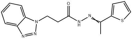 3-(1H-1,2,3-benzotriazol-1-yl)-N'-[1-(2-thienyl)ethylidene]propanohydrazide Struktur