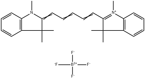 1,1',3,3,3',3'-HEXAMETHYLINDODICARBOCYANINE TETRAFLUOROBORATE, BORATE(1-), TETRAFLUORO-, 2-[5-(1,3-DIHYDRO-1,3,3-TRIMETHYL-2H-INDOL-2-YLIDENE)-1,4-PENTADIENYL]-1,3,3-TRIMETHYL-3H-INDOLIUM Struktur