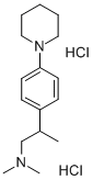 Phenethylamine, beta,N,N-trimethyl-4-piperidino-, dihydrochloride Struktur