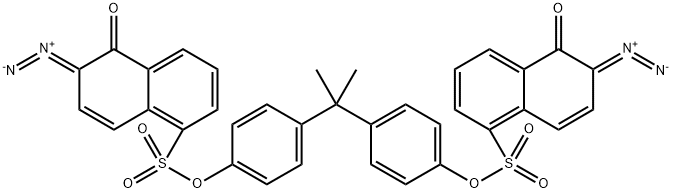 (1-methylethylidene)di-4,1-phenylene bis(6-diazo-5,6-dihydro-5-oxonaphthalene-1-sulphonate) Struktur