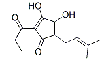 3,4-Dihydroxy-5-(3-methyl-2-butenyl)-2-(2-methyl-1-oxopropyl)-2-cyclopenten-1-one Struktur