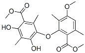 2,4-Dihydroxy-5-[3-methoxy-6-(methoxycarbonyl)-2,5-dimethylphenoxy]-3,6-dimethylbenzoic acid methyl ester Struktur