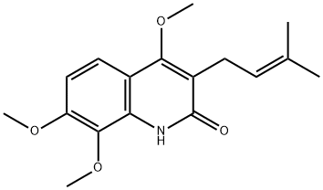 4,7,8-Trimethoxy-3-(3-methyl-2-butenyl)quinolin-2(1H)-one Struktur