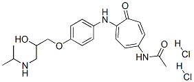 N-[4-[[4-[2-hydroxy-3-(propan-2-ylamino)propoxy]phenyl]amino]-5-oxo-1- cyclohepta-1,3,6-trienyl]acetamide dihydrochloride Struktur