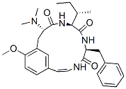 (2Z,6S,9S,12S)-12-(Dimethylamino)-15-methoxy-9-[(S)-1-methylpropyl]-6-benzyl-4,7,10-triazabicyclo[12.3.1]octadeca-1(18),2,14,16-tetrene-5,8,11-trione Struktur