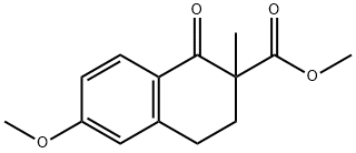 methyl 6-methoxy-2-methyl-1-oxo-tetralin-2-carboxylate Struktur