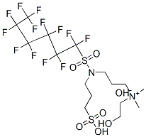 (2-hydroxyethyl)dimethyl[3-[(3-sulphopropyl)[(tridecafluorohexyl)sulphonyl]amino]propyl]ammonium hydroxide Struktur