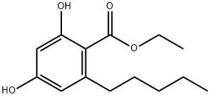 BENZOIC ACID, 2,4-DIHYDROXY-6-PENTYL-, ETHYL ESTER Structure