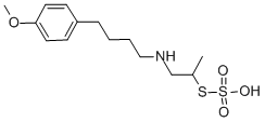 Ethanethiol, 2-(4-(p-methoxyphenyl)butyl)amino-1-methyl-, hydrogen thi osulfate Struktur