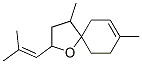 4,8-Dimethyl-2-(2-methyl-1-propenyl)-1-oxaspiro[4.5]dec-7-ene Struktur