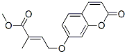 2-Methyl-4-[(2-oxo-2H-1-benzopyran-7-yl)oxy]-2-butenoic acid methyl ester Struktur