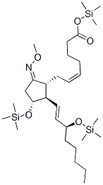 Prosta-5,13-dien-1-oic acid, 9-(methoxyimino)-11,15-bis[(trimethylsily l)oxy]-, trimethylsilyl ester, (5Z,9Z,11alpha,13E,15S)- Struktur