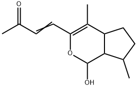 4-(1,4a,5,6,7,7a-Hexahydro-1-hydroxy-4,7-dimethylcyclopenta[c]pyran-3-yl)-3-buten-2-one Struktur