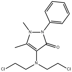 4-[Bis(2-chloroethyl)amino]-1,2-dihydro-1,5-dimethyl-2-phenyl-3H-pyrazol-3-one Struktur