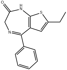 1,3-Dihydro-7-ethyl-5-phenyl-2H-thieno[2,3-e]-1,4-diazepin-2-one Struktur