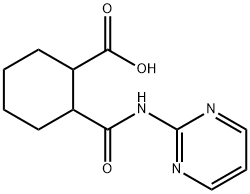 Cyclohexanecarboxylic acid, 2-[(2-pyrimidinylamino)carbonyl]- (9CI) Struktur