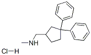 1-(3,3-diphenylcyclopentyl)-N-methyl-methanamine hydrochloride Struktur