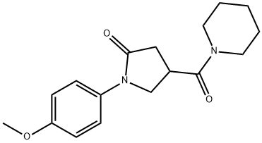 1-((1-(4-Methoxyphenyl)-5-oxo-3-pyrrolidinyl)carbonyl)piperidine Struktur