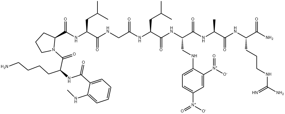 N-ME-ABZ-LYS-PRO-LEU-GLY-LEU-DAP(DNP)-ALA-ARG-NH2 Struktur