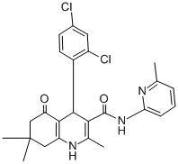 4-(2,4-dichlorophenyl)-2,7,7-trimethyl-N-(6-methyl-2-pyridinyl)-5-oxo-1,4,5,6,7,8-hexahydro-3-quinolinecarboxamide Struktur