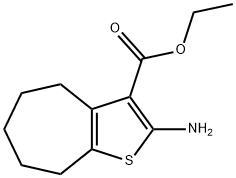 ETHYL 2-AMINO-5,6,7,8-TETRAHYDRO-4H-CYCLOHEPTA[B]THIOPHENE-3-CARBOXYLATE Struktur