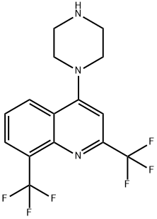 2,8-BIS(TRIFLUOROMETHYL)-4-(PIPERAZIN-1-YL)QUINOLINE Struktur