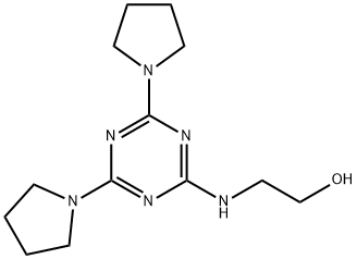 2-((4,6-Di-1-pyrrolidinyl-1,3,5-triazin-2-yl)amino)ethanol Struktur