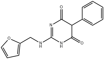 2-(Furfurylamino)-5-phenylpyrimidine-4,6(1H,5H)-dione Struktur