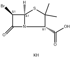 potassium [2S-(2alpha,5alpha,6beta)]-6-bromo-3,3-dimethyl-7-oxo-4-thia-1-azabicyclo[3.2.0]heptane-2-carboxylate Struktur