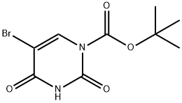 5-bromo-2,4-dioxo-3,4-dihydro-2H-pyrimidine-1-carboxylic acid tert-butyl ester Struktur