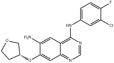 4,6-Quinazolinediamine, N4-(3-chloro-4-fluorophenyl)-7-[[(3R)-tetrahydro-3-furanyl]oxy]- Struktur