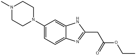 Ethyl 2-[5-(4-methylpiperazinyl)benzimidazol-2-yl]acetate Struktur