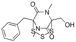 5-Benzyl-1-(hydroxymethyl)-6,8-dimethyl-2,3,4-trithia-6,8-diazabicyclo[3.2.2]nonane-7,9-dione Struktur