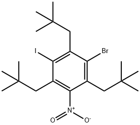 1-Bromo-2,4,6-tris(2,2-dimethylpropyl)-3-iodo-5-nitrobenzene Struktur