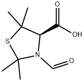 (R)-3-formyl-2,2,5,5-tetramethylthiazolidine-4-carboxylic acid Struktur