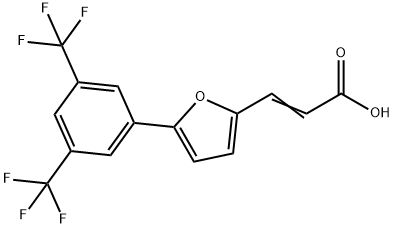 3-[5-[3,5-DI(TRIFLUOROMETHYL)PHENYL]-2-FURYL]ACRYLIC ACID Struktur