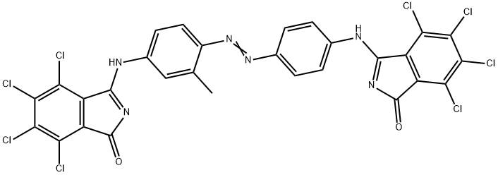 4,5,6,7-tetrachloro-3-[[3-methyl-4-[[4-[(4,5,6,7-tetrachloro-1-oxo-1H-isoindol-3-yl)amino]phenyl]azo]phenyl]amino]-1H-isoindol-1-one Struktur