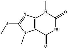 3,7-dimethyl-8-methylsulfanyl-purine-2,6-dione Struktur