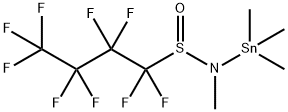 1,1,2,2,3,3,4,4,4-Nonafluoro-N-methyl-N-trimethylstannyl-1-butanesulfinamide Struktur