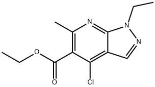 4-CHLORO-1-ETHYL-6-METHYL-1H-PYRAZOLO[3,4-B]PYRIDINE-5-CARBOXYLIC ACID ETHYL ESTER