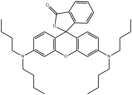 3',6'-Bis(dibutylamino)spiro[phthalide-3,9'-[9H]xanthene] Struktur