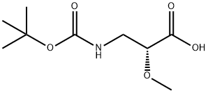 Propanoic acid, 3-[[(1,1-dimethylethoxy)carbonyl]amino]-2-methoxy-, (2R)- Struktur