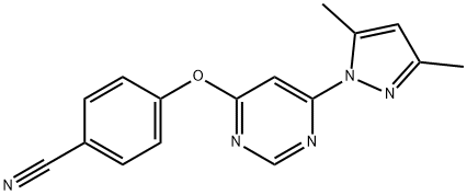 BENZONITRILE, 4-[[6-(3,5-DIMETHYL-1H-PYRAZOL-1-YL)-4-PYRIMIDINYL]OXY]- Struktur