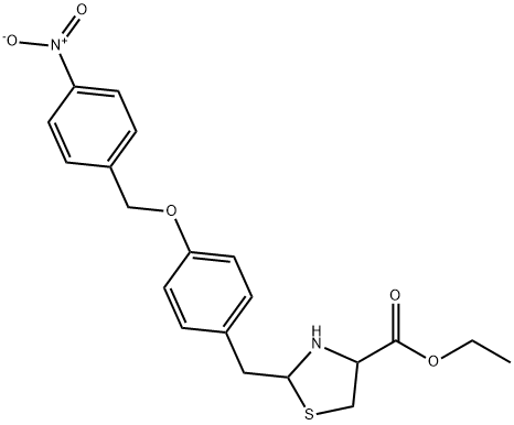 2-[[4-[(4-NITROPHENYL)METHOXY]PHENYL]METHYL]-4-THIAZOLIDINECARBOXYLIC ACID ETHYL ESTER Struktur