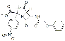 (4-nitrophenyl)methyl [2S-(2alpha,4beta,5alpha,6beta)]-3,3-dimethyl-7-oxo-6-(phenoxyacetamido)-4-thia-1-azabicyclo[3.2.0]heptane-2-carboxylate 4-oxide  Struktur