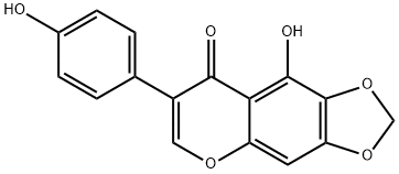 3-(4-Hydroxyphenyl)-5-hydroxy-6,7-(methylenebisoxy)-4H-1-benzopyran-4-one Struktur