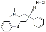 2-(2-dimethylaminoethyl)-2-phenyl-4-phenylsulfanyl-butanenitrile hydrochloride Struktur