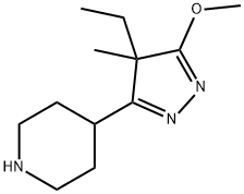 Piperidine, 4-(4-ethyl-5-methoxy-4-methyl-4H-pyrazol-3-yl)- (9CI) Struktur