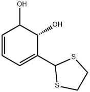 3,5-Cyclohexadiene-1,2-diol, 3-(1,3-dithiolan-2-yl)-, (1S,2R)- (9CI) Struktur