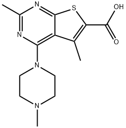 2,5-dimethyl-4-(4-methylpiperazin-1-yl)thieno[2,3-d]pyrimidine-6-carboxylic acid(SALTDATA: FREE) Struktur